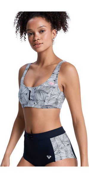 2026 Roxy Womens Pro Surf Athletic Bikini Top ERJX305720 - Anthracite Popiscus